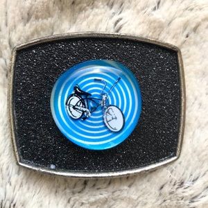 Handmade Belt Buckle with bicycle